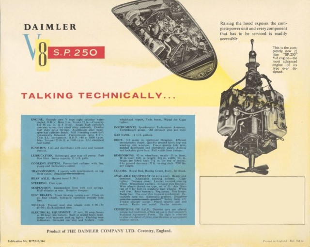 1960 Daimler SP250. Автопятница №162.