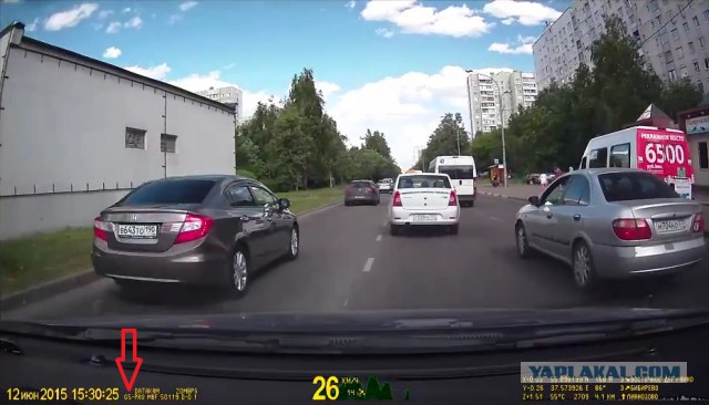 Мотоциклист влетел в пробку