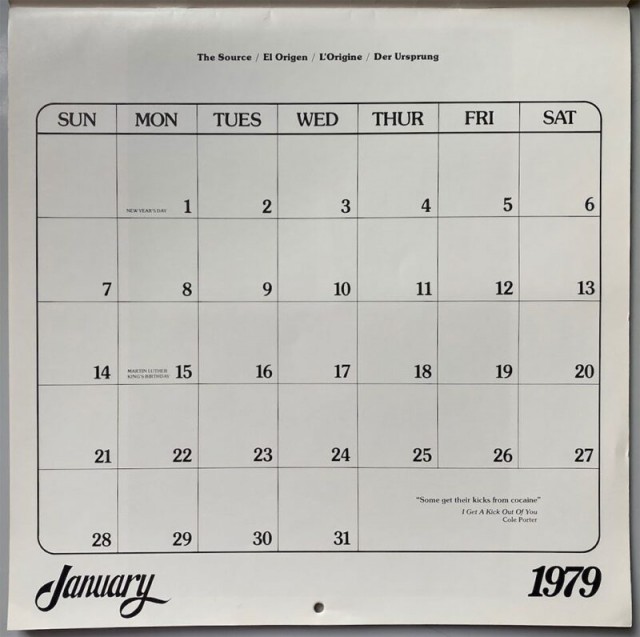 Кокаиновый календарь 1979 — памятник эпохе, когда «порошок» был почти легальным