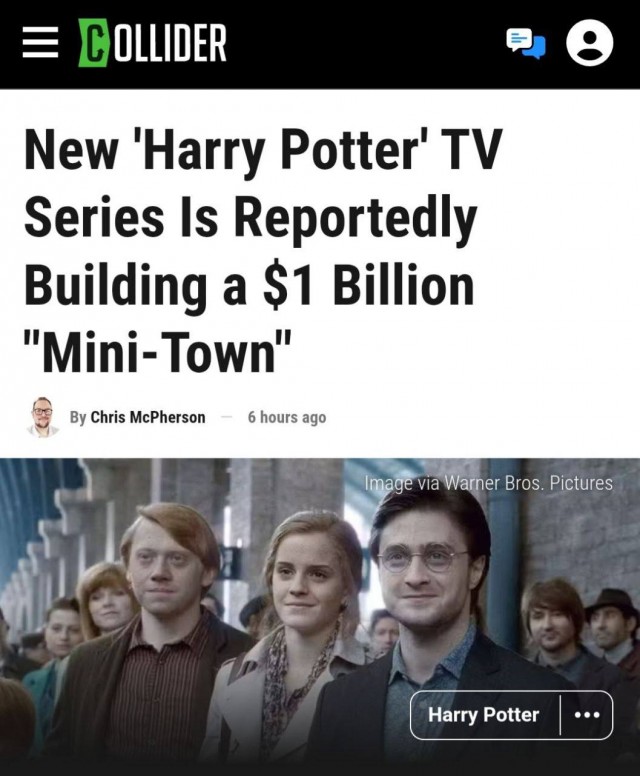 Для съемок нового «Гарри Поттера» строят целый город за миллиард (!) фунтов стерлингов