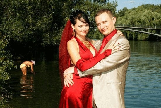 Романтический фон на свадебном фото