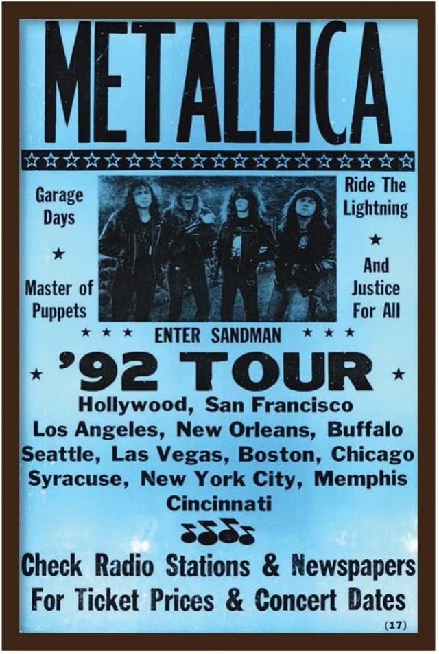 Концертные постеры от Metallica...