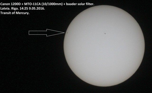 Именно сейчас Меркурий проходит по диску Солнца.
