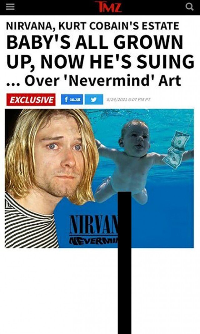 Самый известный голый ребёнок планеты подал в суд на группу Nirvana. Да-да, тот самый — с обложки альбома Nevermind