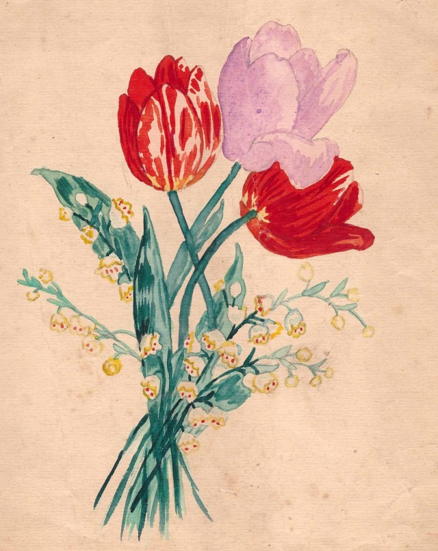 Рисунки семиклассницы М.Папкович 1940г.