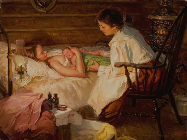 Как рожали на Руси: Залп из ружья вместо обезбола и другие старинные методы опытных повитух