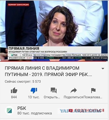 С трансляций прямой линии Путина пропали дизлайки