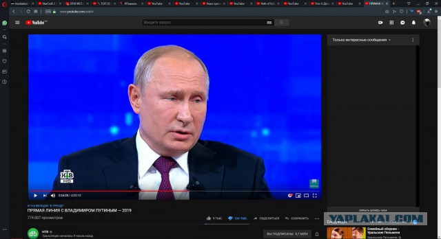 С трансляций прямой линии Путина пропали дизлайки