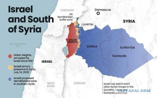 Израиль готовит аннексию сирийских территорий, захваченных им после падения режима Башара аль-Асада ("... еще Сирия не пала...")