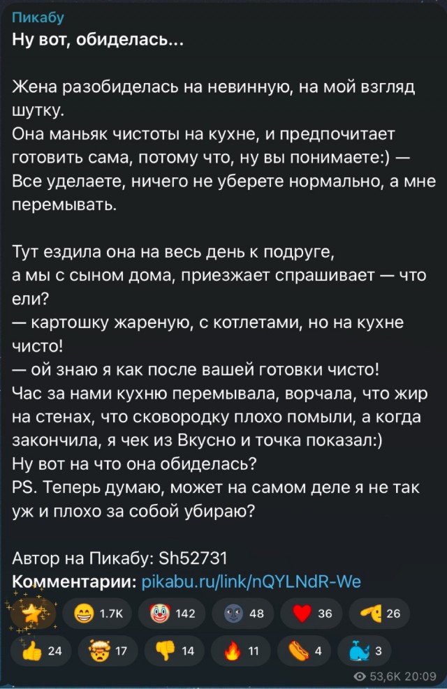 Ну вот, обиделась...