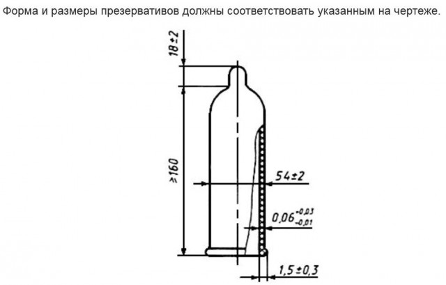 Как определить размер презертивы таблица