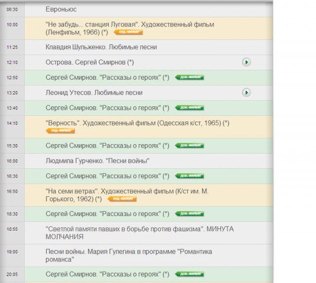 Программа передач 9 мая на ТНТ