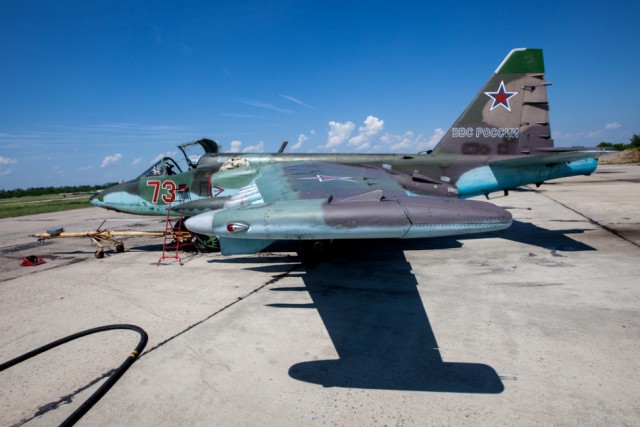 Липецкая авиабаза. Су-25 и Су-24