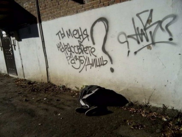 Асфальт, стены, заборы... Так пить или жить?