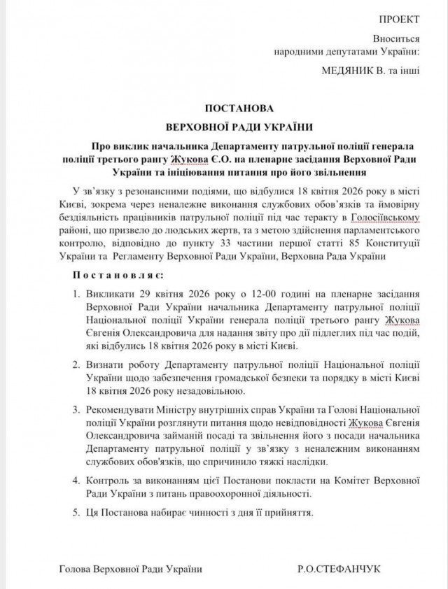 Глава патрульной полиции подал в отставку после стрельбы 