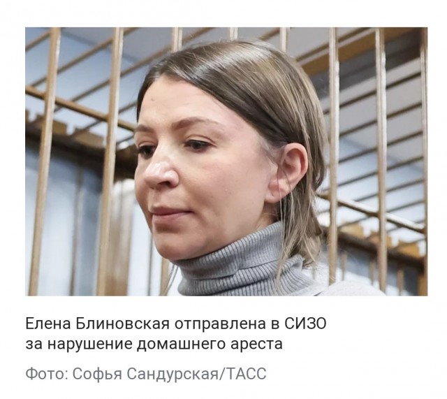 Елене Блиновской предъявили обвинение по новой статье