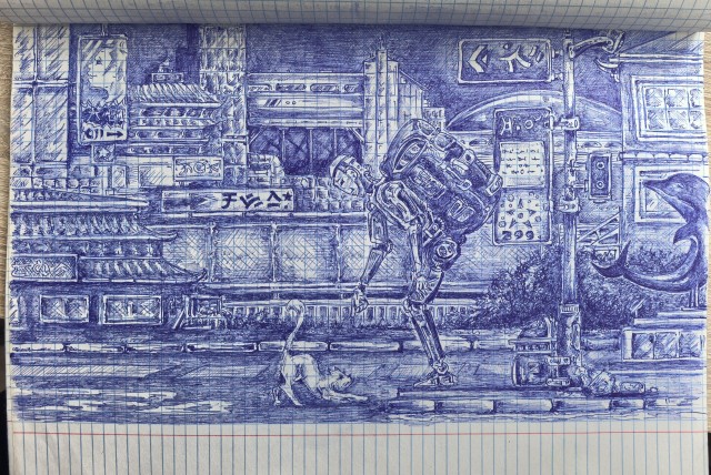 Рисунок шариковой ручкой