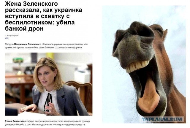 Жена Зеленского рассказала, что украинка сбила беспилотник банкой с помидорами