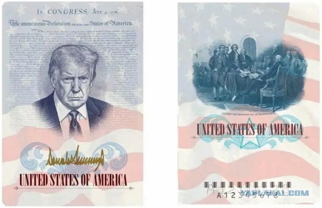 В США портрет Трампа поместят на обложку паспорта