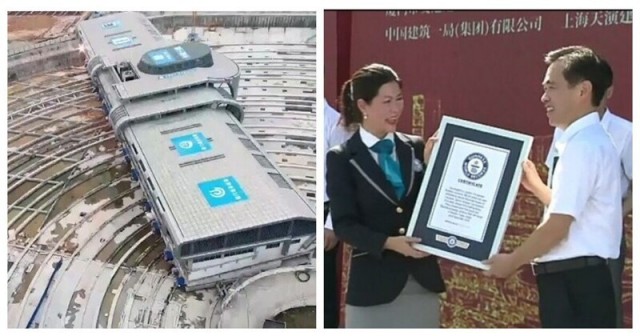 В китайском городе Сямэнь строители выполнили сложную инженерную задачу, развернув автобусный вокзал на 90 градусов!