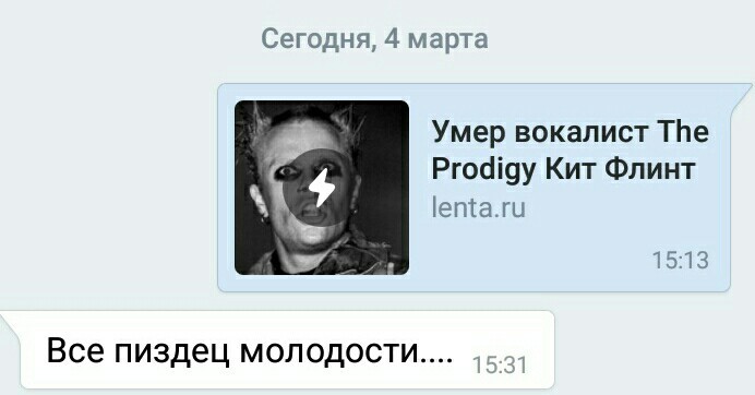 ⚡️ Умер вокалист The Prodigy Кит Флинт