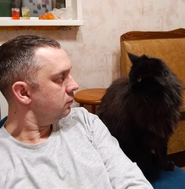 Кот с человеческим лицом.