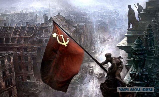 Впечатляющее осквернение знамен вермахта Сталиным