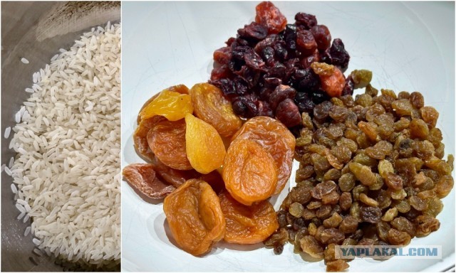Жаба с рисом и сухофруктами