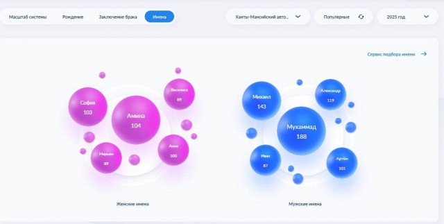 София почти догнала Амину в югорских роддомах. А Мухаммады не сдаются – это по-прежнему самое популярное имя для новорождённых
