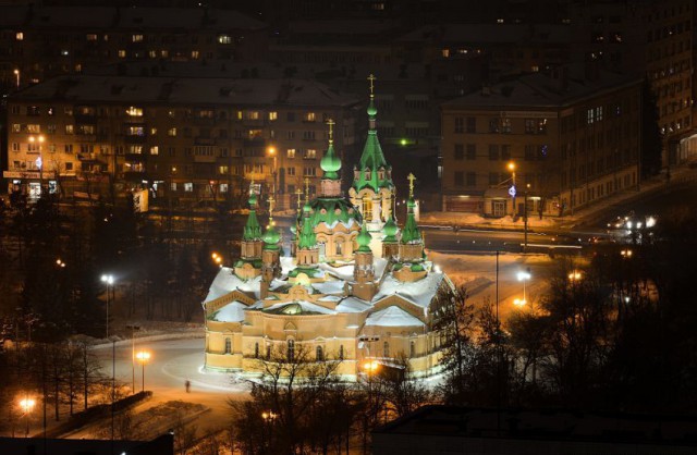 Зимний Челябинск с высоты птичьего полета