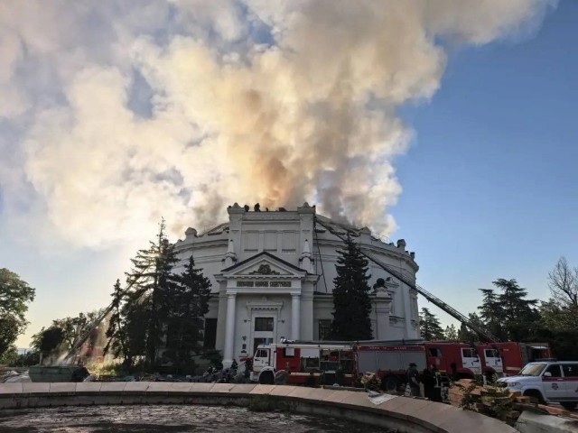 Здание Панорамы "Оборона Севастополя 1854–1855 гг."  полностью уничтожено после атаки дронов
