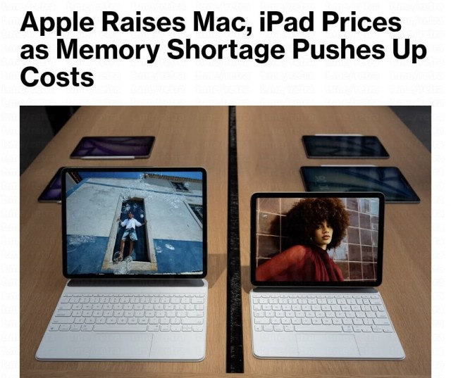 Apple резко поднимает цены на свои устройства из-за проблем с кризисом памяти и чипов