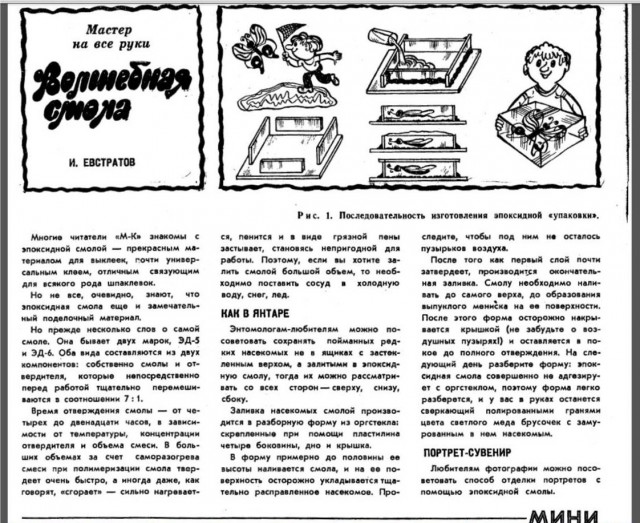 Заливка насекомых в смолу