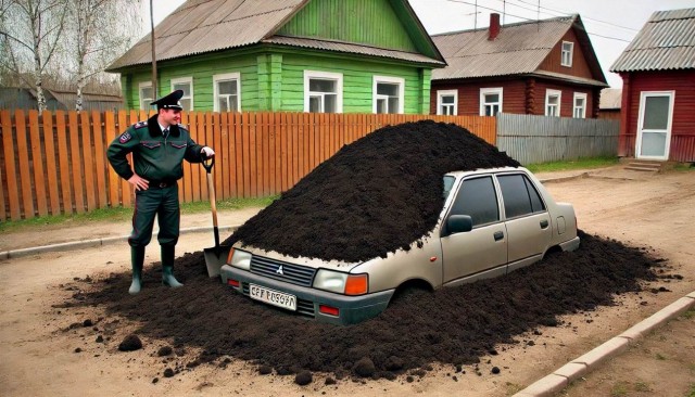 Мужчина из Пермского края закопал машину Mitsubishi Space Star, чтобы не платить кредит