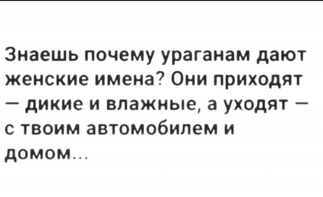 Ураганы и женщины