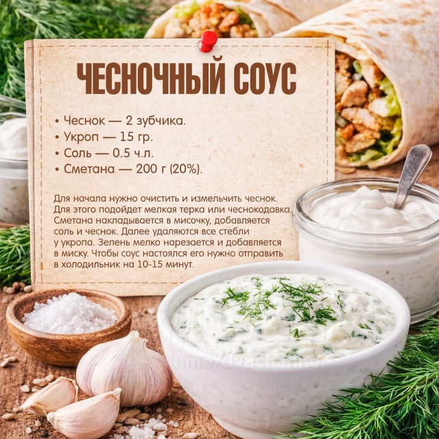 В честь Всемирного дня шаурмы кулинарные эксперты-соусьегологи  собрали пять лучших соусов к этой пище богов. Потому что самое главное в шаурме это соус