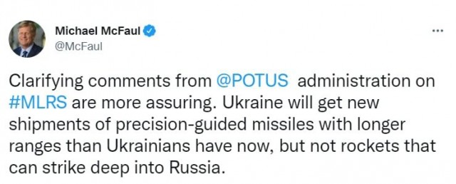 Поставка  Соединенными Штатами Украине РСЗО, которые бьют на 300 км, это уже даже не карибский кризис, а по сути развязывание Третьей Мировой.