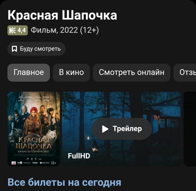 Фильм "Красная шапочка" возглавил прокат в России и СНГ за прошедший уикенд
