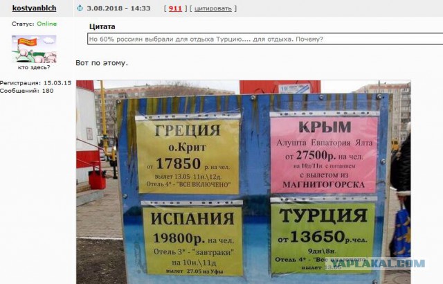 Крым наш же! Но 60% россиян выбрали для отдыха Турцию.... для отдыха. Почему?