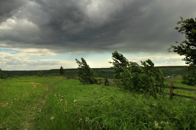 Перед грозой в деревне