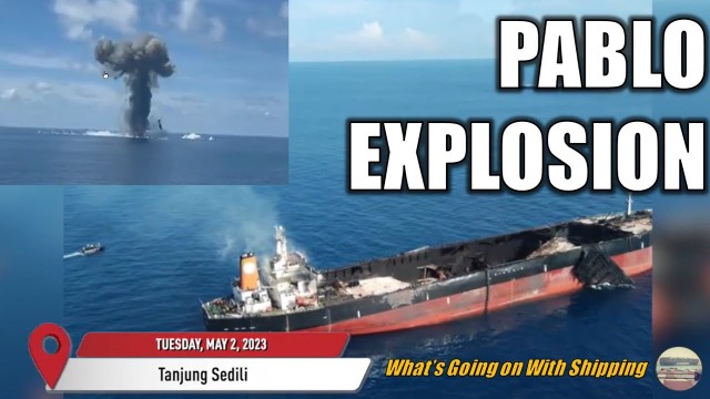 У берегов архипелага Риау в Индонезии взорвали нефтяной танкер "PABLO"