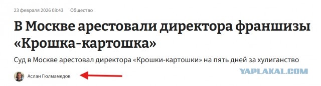 В Москве арестовали директора франшизы «Крошка-картошка»