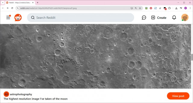 Появилась самая чёткая фотография Луны с разрешением 1,3 гигапикселя