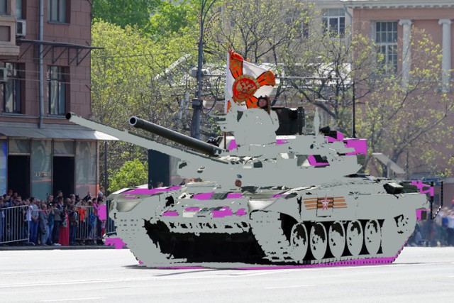 Т-14 "Армата" и Т-90А, вид сверху