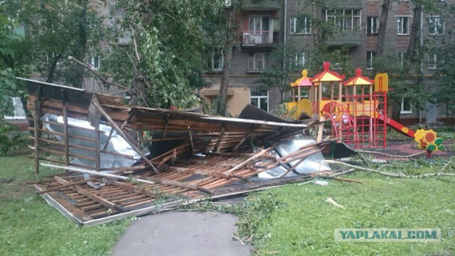 Гроза в Москве, 13.07.2016. Видео