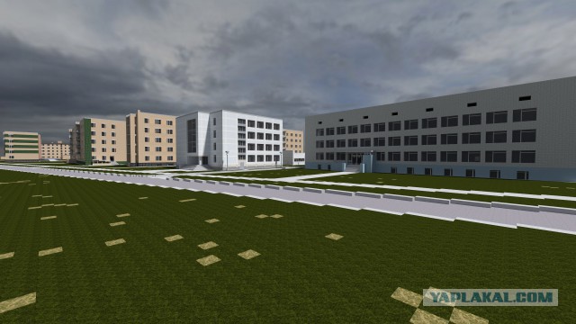 Город Припять и ЧАЭС в minecraft.