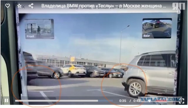 Владелица BMW против «Теслы» – в Москве женщина оцарапала ключом автомобиль, потому что ей не понравилось, как он был припаркован