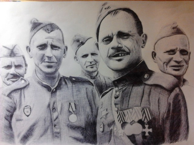 Рисунок победителей, ручкой