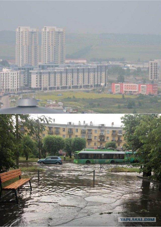 Мощнейший ливень и ураган в Кисловодске