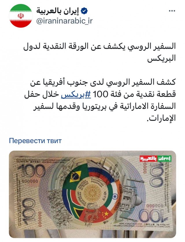 Посол России в ЮАР символически представил банкноту БРИКС